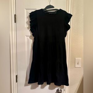 English Factory Black Ruffle Sleeve Dress